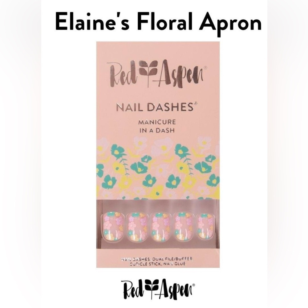 Red Aspen Floral Nail Dashes
Elaine’s Floral Apron short square b6n